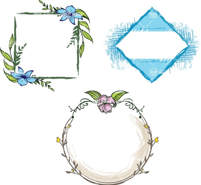 Vector Hand Drawn Elements Mega Bundle - Colorful Vector Labels in Hand Drawn Style